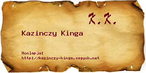 Kazinczy Kinga névjegykártya