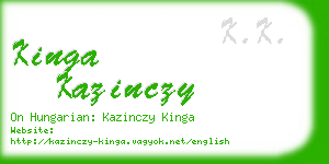 kinga kazinczy business card